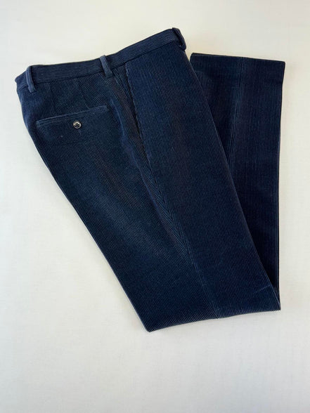 Панталон от рипсено кадифе тъмно син