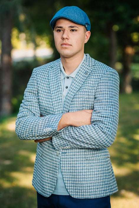 Сако светлосиньо каре Felino