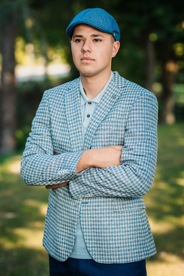 Сако светлосиньо каре Felino