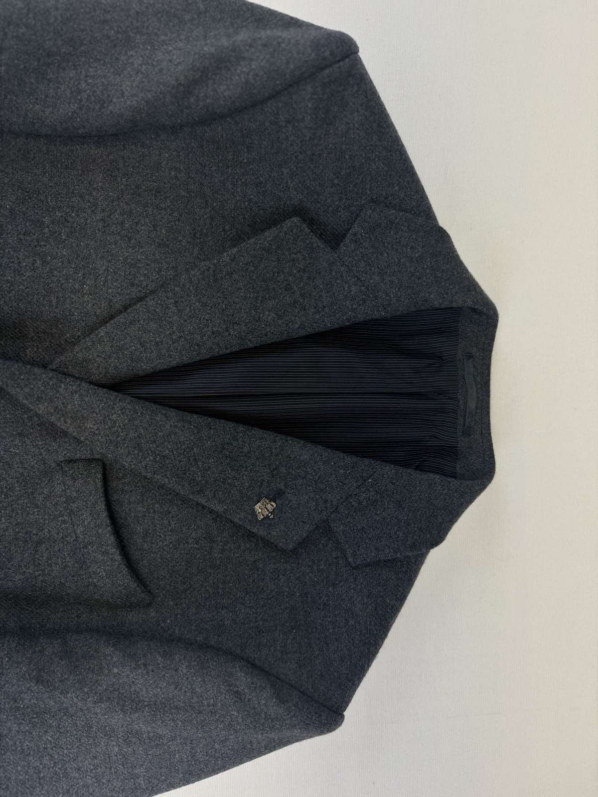 Палто от вълна / полиестер тъмно сиво