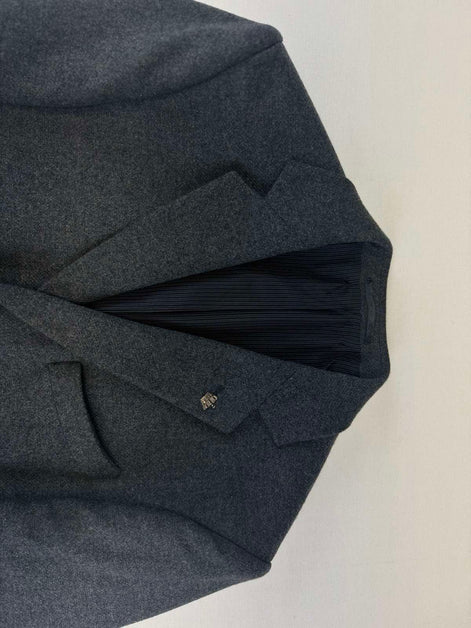 Палто от вълна / полиестер тъмно сиво