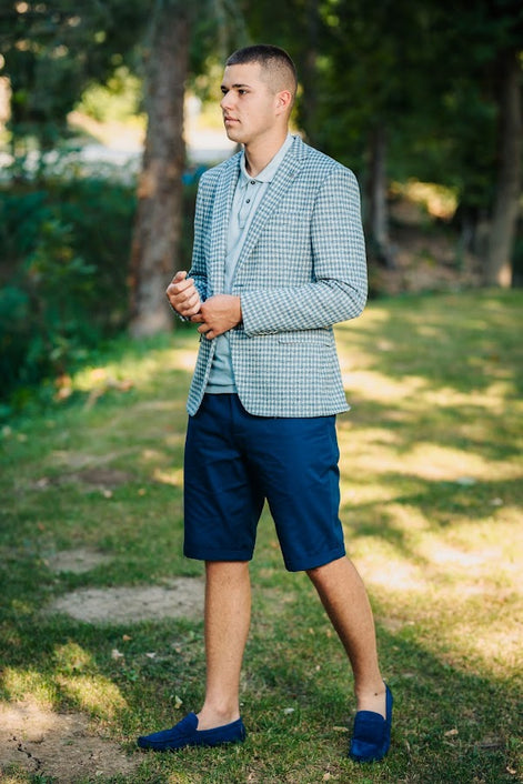 Сако светлосиньо каре Felino