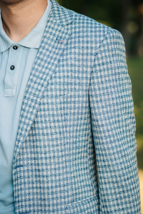 Сако светлосиньо каре Felino