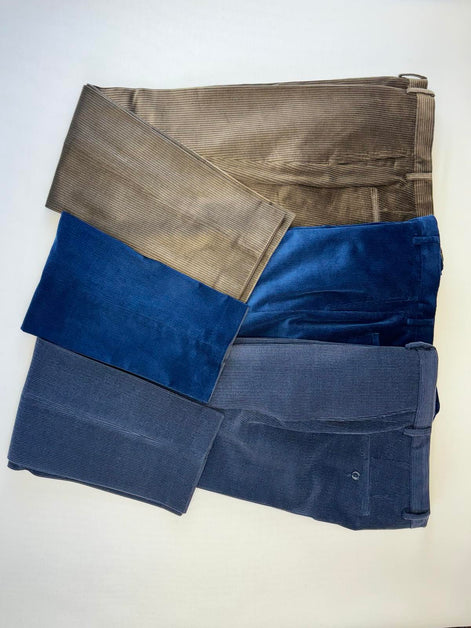 Панталон от рипсено кадифе тъмно син