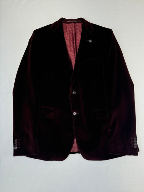 Сако от кадифе бордо