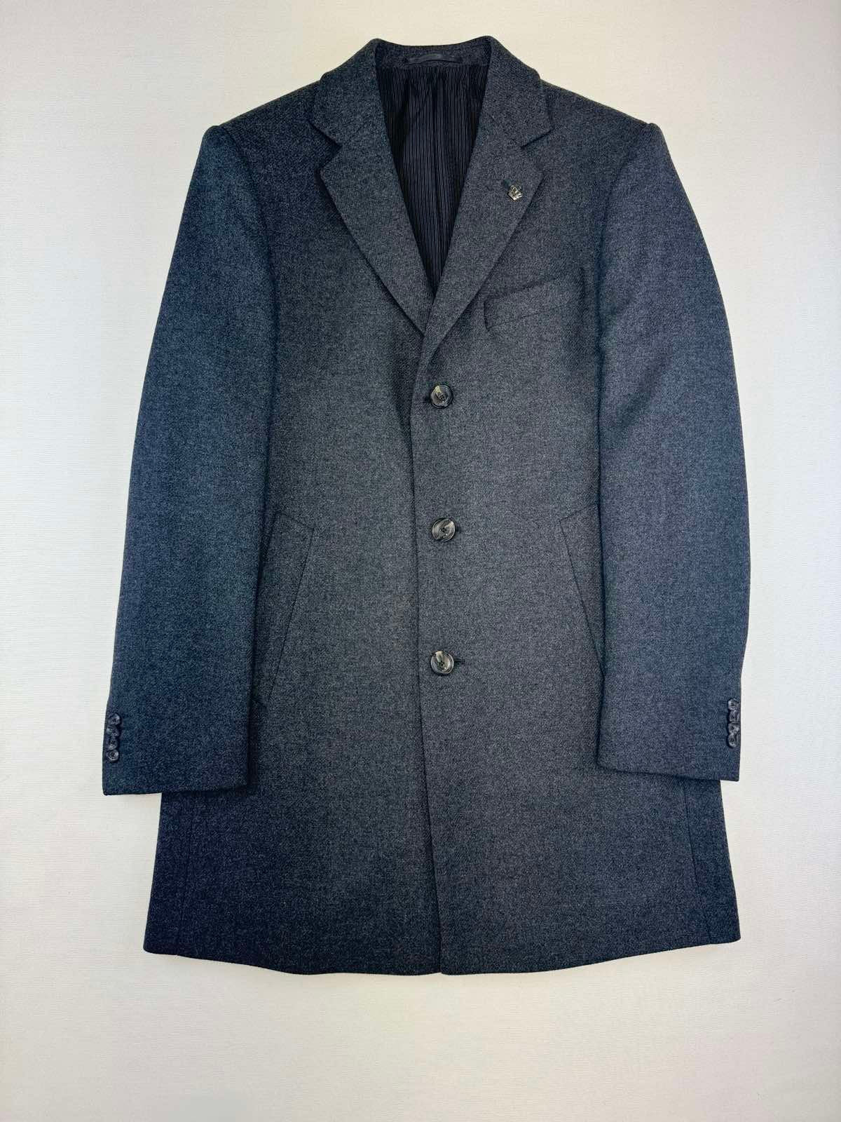 Палто от вълна / полиестер тъмно сиво