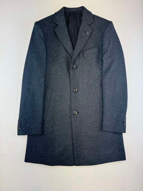 Палто от вълна / полиестер тъмно сиво