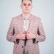 Сако с мотив на ромбове цвят пудра