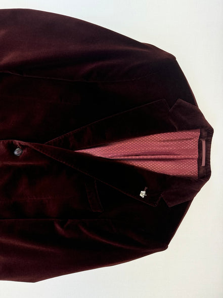 Сако от кадифе бордо