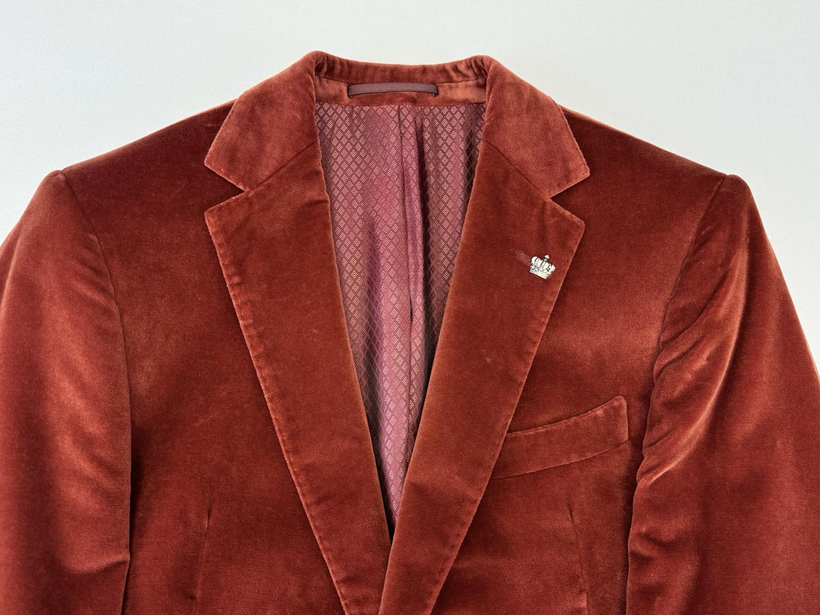 Сако от кадифе ръждиво червено