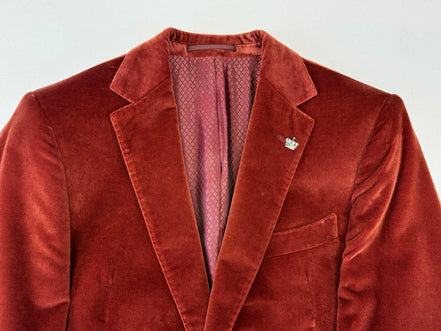 Сако от кадифе ръждиво червено