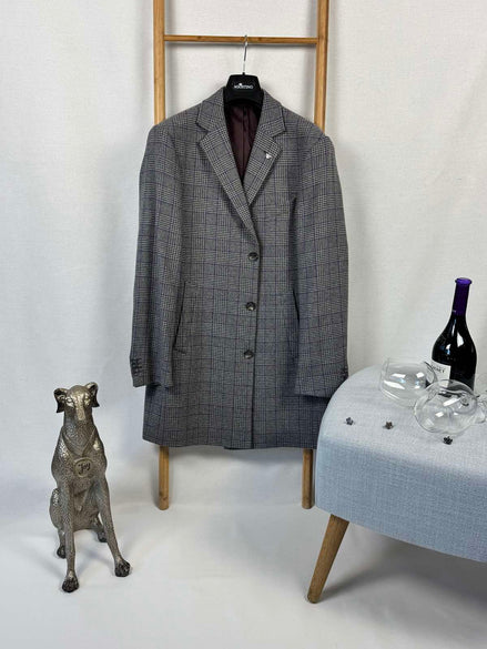 Палто в сиво/лилаво каре