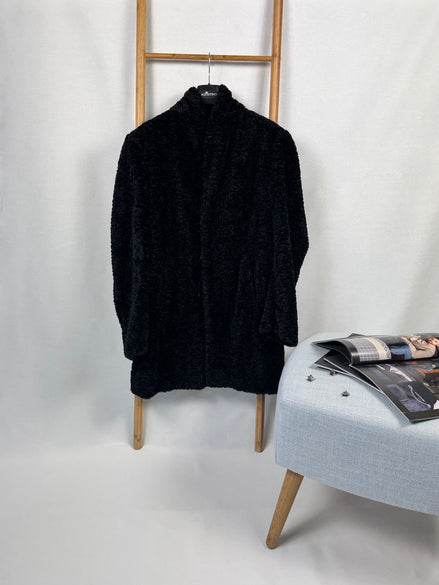 Палто от еко пух в черно