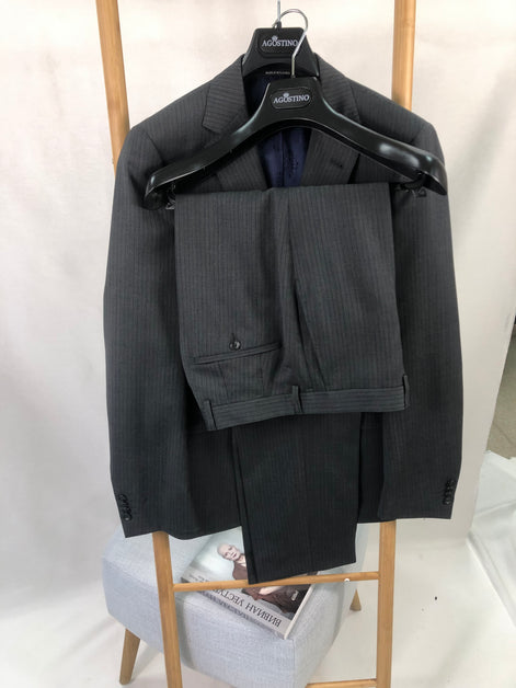 Мъжки костюм, сив меланж